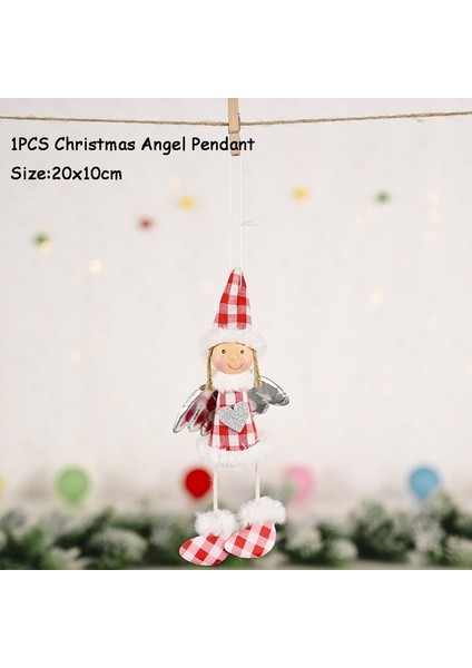 02-C 1 Adet Yeni Yıl Noel Peluş Melek Bebek Sevimli Şapka ile Noel Ağacı Süsleme Noel Ev Dekorasyonu Bebek Kolye Çocuk Hediye 2021 (Yurt Dışından)