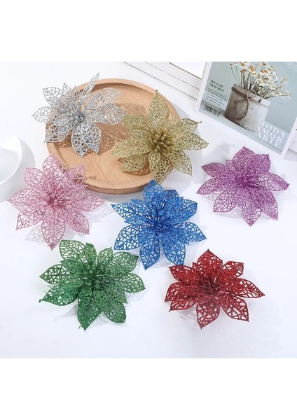1pc 14 cm Pembe 5pcs Glitter Noel Çiçek Yapay Çiçekler Merry Christmas Süslemeleri Ev Için 2020 Noel Ağacı Süsleri Yeni Yıl Hediyesi (Yurt Dışından) fırsatları