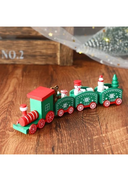 Stil 2 Ahşap Tren Noel Süs Merry Christmas Dekorasyon Ev Masa 2023 Noel Hediyeleri Noel Natal Navidad Mutlu Yıllar 2022 (Yurt Dışından)