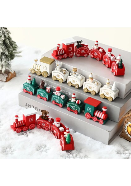 Stil 2 Ahşap Tren Noel Süs Merry Christmas Dekorasyon Ev Masa 2023 Noel Hediyeleri Noel Natal Navidad Mutlu Yıllar 2022 (Yurt Dışından)