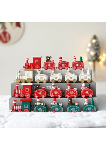 Stil 2 Ahşap Tren Noel Süs Merry Christmas Dekorasyon Ev Masa 2023 Noel Hediyeleri Noel Natal Navidad Mutlu Yıllar 2022 (Yurt Dışından)