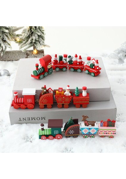 Stil 2 Ahşap Tren Noel Süs Merry Christmas Dekorasyon Ev Masa 2023 Noel Hediyeleri Noel Natal Navidad Mutlu Yıllar 2022 (Yurt Dışından)