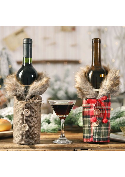 B2-Gri Yeni Yıl 2023 Hediye Noel Baba Şarap Şişesi Toz Kapağı Noel Noel Ev Navidad Için Noel Süslemeleri 2022 Yemeği Masa Dekor (Yurt Dışından)