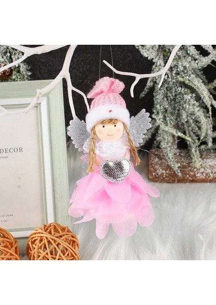 Pembe Kawaii Noel Melek Kız Bebek Kolye Noel Süslemeleri Ev Için 2023 Noel Ağacı Asılı Süsleme Yeni Yıl 2023 Hediyeleri (Yurt Dışından)