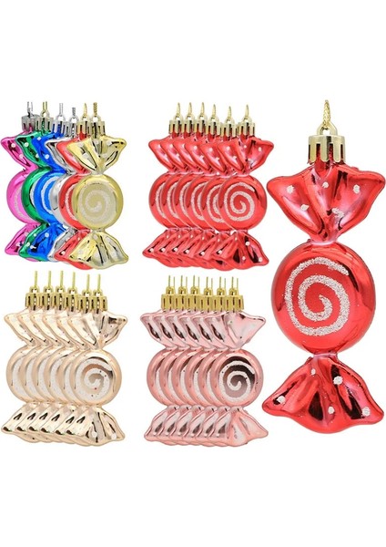 Gül Altın Spiral 6 Adet Noel Kolye Galvanik Şeker Noel Topu Yılbaşı Ağacı Süsler Yeni Yıl 2023 Noel Ev Dekor Navidad 2022 Hediye (Yurt Dışından)