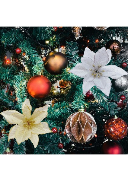Mavi 7 cm 5/7/13 cm Büyük Çiçek Kafa Glitter Yapay Ipek Çiçek Yılbaşı Ağacı Süsleme Noel Dekorasyonları Yeni Yıl Dekor Navidad 2022 (Yurt Dışından)