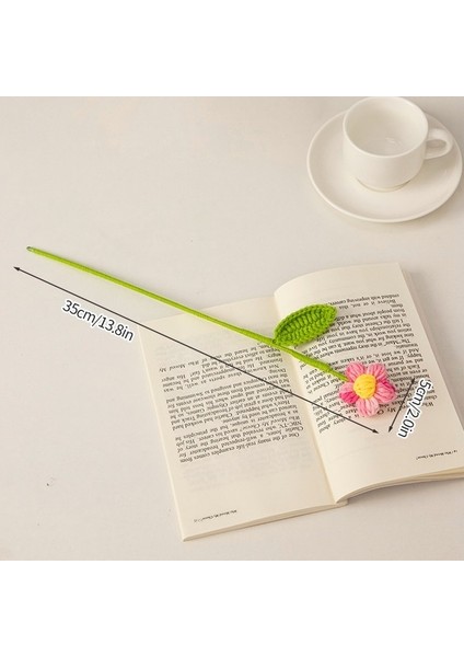 S23 Tığ Işi Çiçek 1 Pc El Örgü Tığ Çiçek Kalp Çiçekler El Dokuma Buket Düğün Şube Dekor El Yapımı Öğretmenlerin Sevgililer Günü Hediyesi (Yurt Dışından)