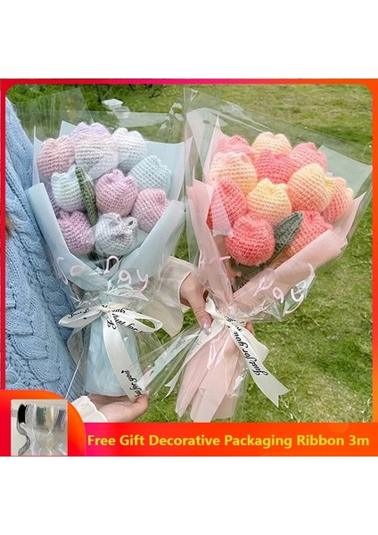 S23 Tığ Işi Çiçek 1 Pc El Örgü Tığ Çiçek Kalp Çiçekler El Dokuma Buket Düğün Şube Dekor El Yapımı Öğretmenlerin Sevgililer Günü Hediyesi (Yurt Dışından) fiyatları