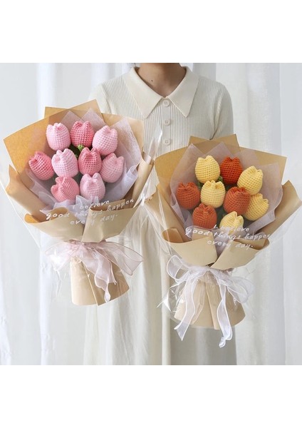 S23 Tığ Işi Çiçek 1 Pc El Örgü Tığ Çiçek Kalp Çiçekler El Dokuma Buket Düğün Şube Dekor El Yapımı Öğretmenlerin Sevgililer Günü Hediyesi (Yurt Dışından) fırsatları