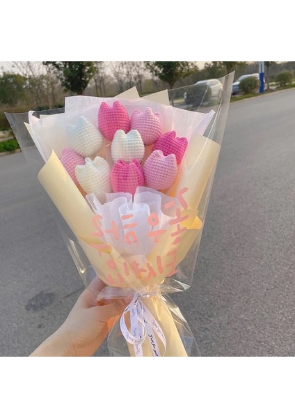 S23 Tığ Işi Çiçek 1 Pc El Örgü Tığ Çiçek Kalp Çiçekler El Dokuma Buket Düğün Şube Dekor El Yapımı Öğretmenlerin Sevgililer Günü Hediyesi (Yurt Dışından) indirimleri