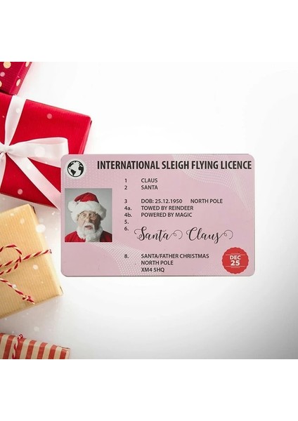 B Yaratıcı Noel Baba Uçuş Lisansı Noel Arifesi Ehliyet Hediye Çocuk Çocuk Noel Dekorasyon Ev Dekor 2022 Yeni Yıl (Yurt Dışından)