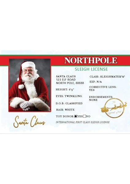 B Yaratıcı Noel Baba Uçuş Lisansı Noel Arifesi Ehliyet Hediye Çocuk Çocuk Noel Dekorasyon Ev Dekor 2022 Yeni Yıl (Yurt Dışından)