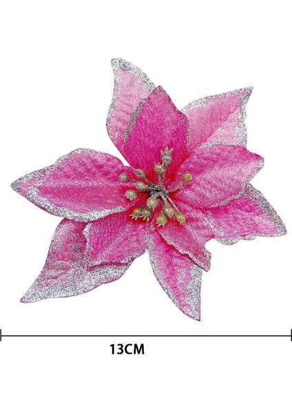 Mavi 7 cm 5/7/13 cm Büyük Çiçek Kafa Glitter Yapay Ipek Çiçek Yılbaşı Ağacı Süsleme Noel Dekorasyonları Yeni Yıl Dekor Navidad 2022 (Yurt Dışından)