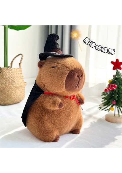 Sihirli Büyücü Capybara Bebek Peluş Oyuncak Yastık Bebek Tatil Hediyesi (Yurt Dışından)