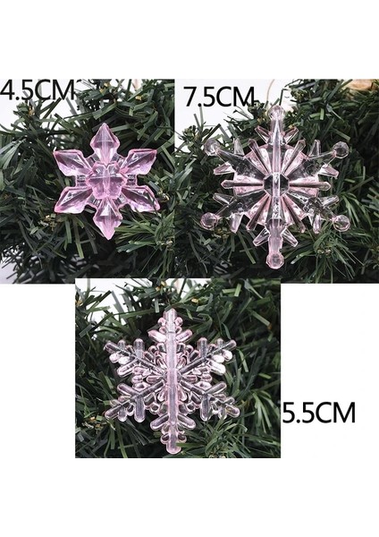 B040506 10 Adet 7.5 cm 10 Adet Plastik Kristal Kar Tanesi Süs Akrilik Şeffaf Kar Tanesi Kış Ev Için Yeni Yıl Noel Ağacı Dıy Dekorasyon (Yurt Dışından)