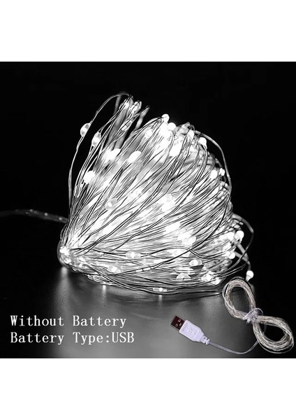 USB Beyaz 2 M 20LED 1 M/2 M/3 M/5 M/10 M Peri Dize Işıklar LED USB Açık Pil Kumandalı Garland Noel Süslemeleri Noel Yeni Yıl Süsler Dekor (Yurt Dışından)