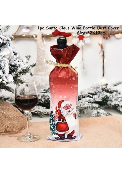 96-Noel Baba-Yeni Yıl 2023 Hediye Yeni Noel Şarap Şişesi Toz Kapağı Noel Noel Süslemeleri Ev Için Navidad 2022 Yemeği Masa Dekor (Yurt Dışından)