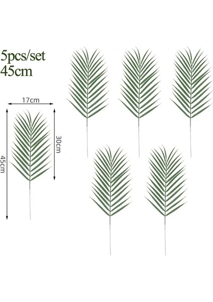 5PCS-45 cm Yapay Bitkiler Tropikal Palmiye Yaprakları Dekorasyon Yaz Hawaii Orman Doğum Günü Partisi Dıy Düğün Ev Bahçe Dekor Sahte Bitki (Yurt Dışından)
