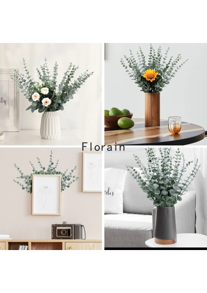 Toz Ekleyin 38 cm 12 Adet 6/12/24 Adet Okaliptüs Kaynaklanıyor Yapay Bitkiler Okaliptüs Bitkiler Noel Ev Dekor Için Sahte Çiçekler Bahçe Çelenkler Dekorasyon (Yurt Dışından)