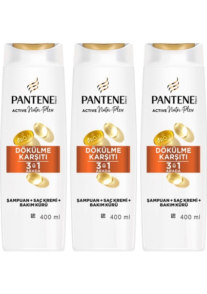 Dökülmekarşıtı 3'ü 1 Arada Şampuan 3X400 ml fiyatları