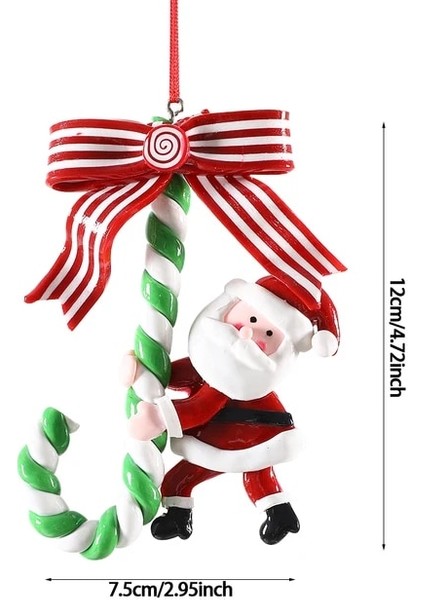 Stil 6 1 Adet Noel Ağacı Süsleme Yumuşak Kil Kırmızı Beyaz Şeker Kamışı Noel Baba Elk Lolipop Kolye Aile Yeni Yıl Hediyesi Noel 2023 (Yurt Dışından)