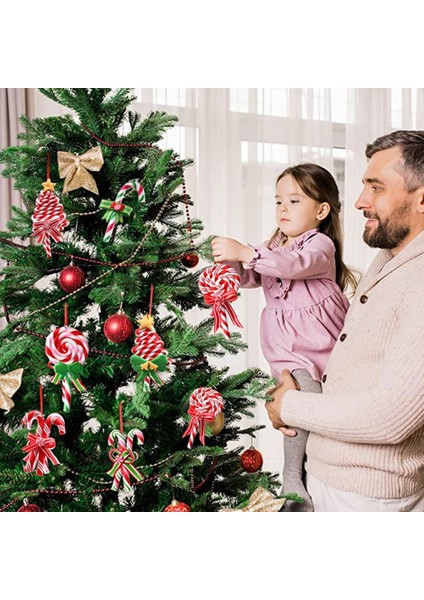 Stil 6 1 Adet Noel Ağacı Süsleme Yumuşak Kil Kırmızı Beyaz Şeker Kamışı Noel Baba Elk Lolipop Kolye Aile Yeni Yıl Hediyesi Noel 2023 (Yurt Dışından)