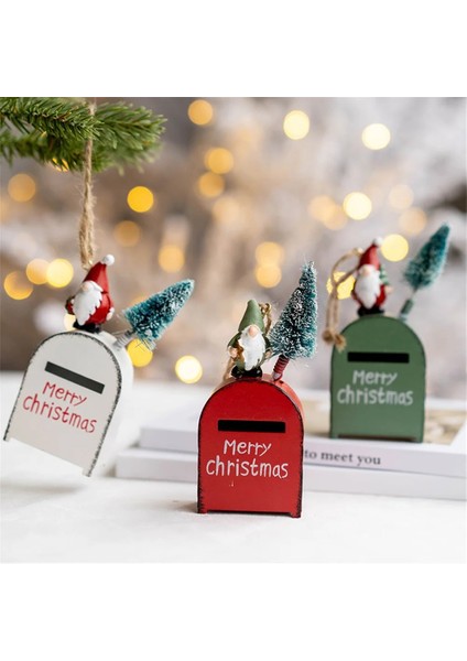 Kırmızı Yaratıcı Metal Demir Noel Posta Kutusu Asılı Süsleme Noel Ağacı Kolye Noel Baba'ya Mektuplar Ev Noel Dekorasyon (Yurt Dışından)