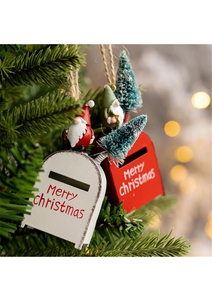 Kırmızı Yaratıcı Metal Demir Noel Posta Kutusu Asılı Süsleme Noel Ağacı Kolye Noel Baba'ya Mektuplar Ev Noel Dekorasyon (Yurt Dışından)