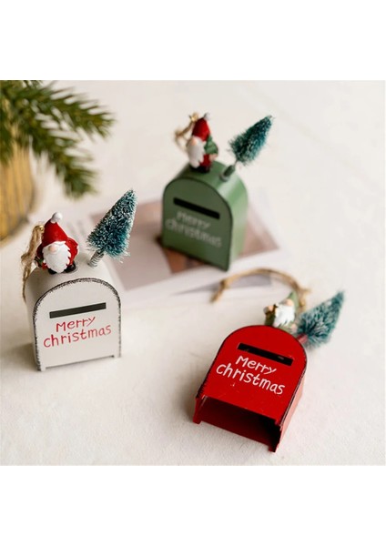 Kırmızı Yaratıcı Metal Demir Noel Posta Kutusu Asılı Süsleme Noel Ağacı Kolye Noel Baba'ya Mektuplar Ev Noel Dekorasyon (Yurt Dışından)