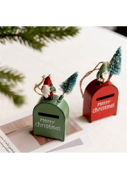 Kırmızı Yaratıcı Metal Demir Noel Posta Kutusu Asılı Süsleme Noel Ağacı Kolye Noel Baba'ya Mektuplar Ev Noel Dekorasyon (Yurt Dışından)