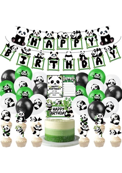6 Adet Patlamış Mısır Kutusu Panda Doğum Günü Balonları Banner Kek Topper Bebek Duş Parti Dekorasyon Çocuklar Çocuklar Için Bambu Hayvan Şişme Panda Tabaklar Bardaklar (Yurt Dışından) modelleri