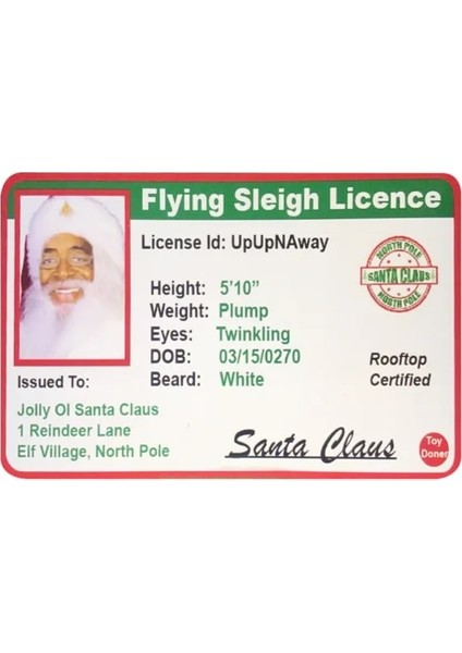 D 2 Adet 1/2/3 Adet Noel Baba Uçuş Lisans Kartı Noel Arifesi Ehliyet Noel Hediyesi Çocuklar Için Mutlu Noeller Süslemeleri (Yurt Dışından)