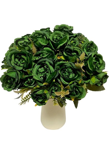 Vintage Rose-2 Vintage 8 Kafaları Yapay Çiçekler Ipek Şakayık Küçük Yeşil Gül Süslemeleri Sahte Fower Düğün Masa Parti Buket Ev Dekor (Yurt Dışından)