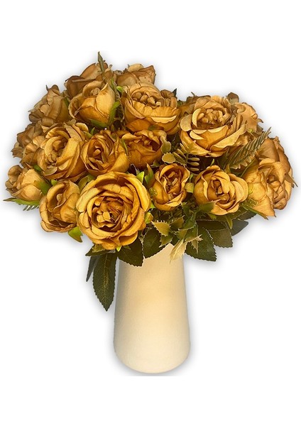 Vintage Rose-2 Vintage 8 Kafaları Yapay Çiçekler Ipek Şakayık Küçük Yeşil Gül Süslemeleri Sahte Fower Düğün Masa Parti Buket Ev Dekor (Yurt Dışından)