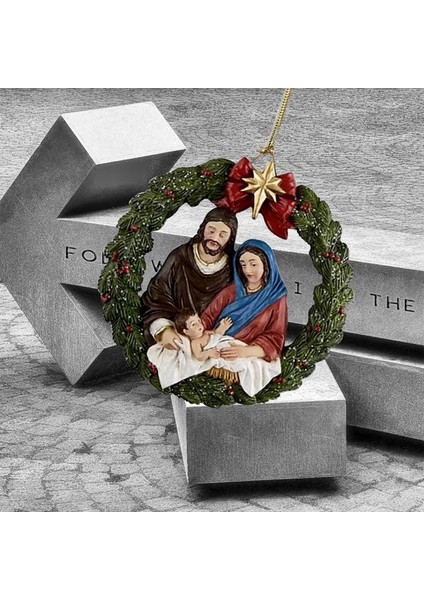 C Ahşap Kolye Doğum Sahnesi Ağaç Süsleri Yenilik Ağacı Kolye Tatil Evi Pencere Dekorasyonu Için Doğuş Noel Hıristiyan Süsleme (Yurt Dışından)