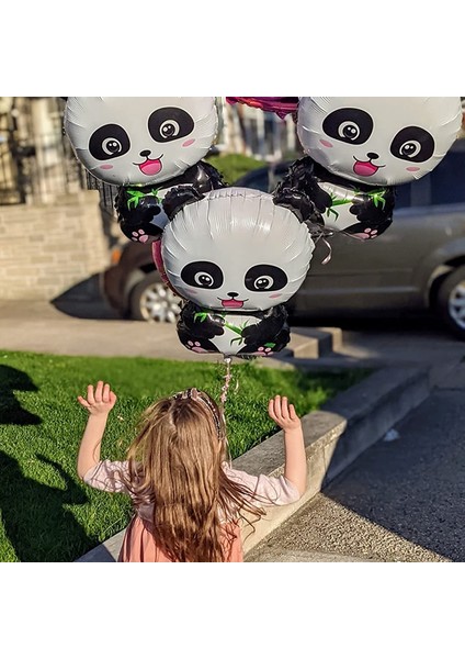 Davet Kartı Karikatür Panda Folyo Balon Parti Dekoru Hayvanlar Tema Doğum Günü Partisi Bebek Duş Malzemeleri Hayvanat Bahçesi Hayvan Balonlar Panda Parti Malzemeleri (Yurt Dışından)