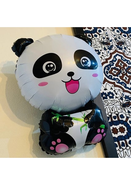 Davet Kartı Karikatür Panda Folyo Balon Parti Dekoru Hayvanlar Tema Doğum Günü Partisi Bebek Duş Malzemeleri Hayvanat Bahçesi Hayvan Balonlar Panda Parti Malzemeleri (Yurt Dışından)