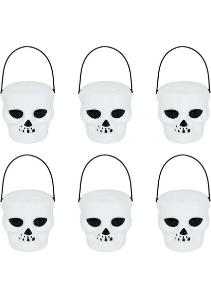 Siyah 6 Adet Mini Cadılar Bayramı Şeker Kova Pot Cadı Iskelet Kazan Tutucu Kavanoz Trick Or Treat Cadılar Bayramı Partisi Dekorasyon Sahne Çocuk Oyuncak (Yurt Dışından)