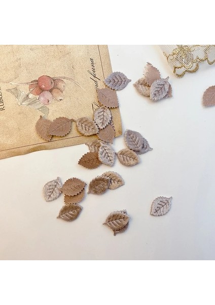 02 20 Adet Sahte Ağaç Yaprağı Mini Kadife Yapay Yapraklar Düğün Ev Dekorasyonu Için Dıy El Yapımı Çelenk Scrapbooking Craft Aksesuarı (Yurt Dışından)