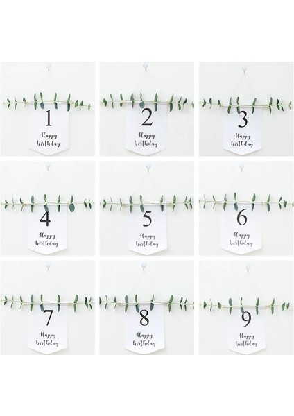 8th 1 Takım 1-9th Doğum Günü Partisi Süslemeleri Kraft Doğum Günü Bunting Garlands Mutlu Doğum Günü Dekorasyon Ilk Doğum Günü Kız Erkek Partisi (Yurt Dışından) modelleri