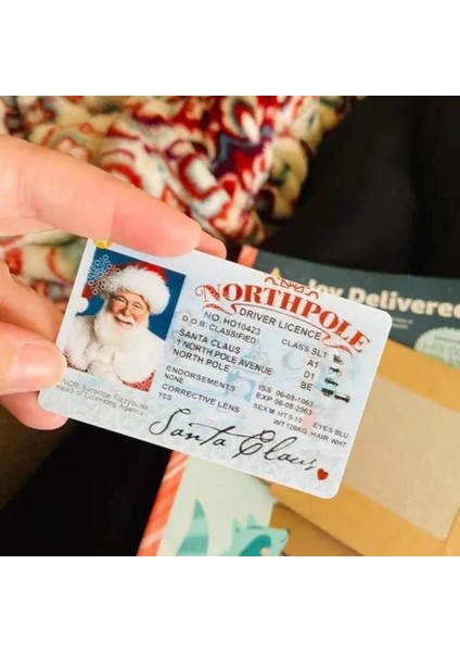 02 Pvc Yaratıcı Noel Baba Uçuş Lisans Kartı Noel Arifesi Ehliyet Noel Hediyesi Çocuklar Için Mutlu Noeller Süslemeleri (Yurt Dışından)