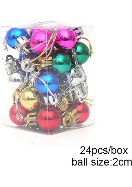 2 cm -Çok Renkli 24 Adet 2 cm 3 cm Noel Ağacı Süsleri Galvanik Noel Topları Noel Navidad Yeni Yıl 2023 Noel Süsleri Ev Dekor (Yurt Dışından)