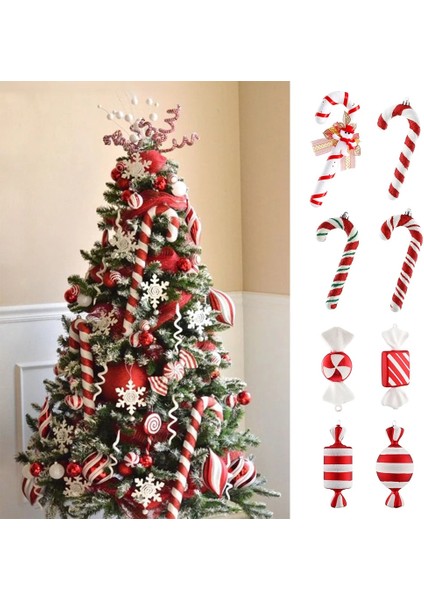 Stil 3 Büyük Şeker Kamışı Noel Bastonları Yılbaşı Ağacı Süsleri Ev Partisi Için Yeni Yıl Noel Noel Ağacı Askı Süsleri 2021 (Yurt Dışından)