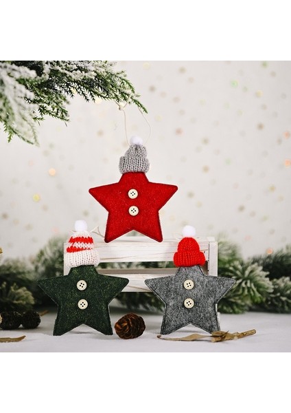 22-21-D Noel Süsleri Kırmızı Yıldız Noel Ağacı Kolye Noel Dıy Yeni Yıl 2023 Parti Hediyeleri Noel Tedarik Navidad 2022 Ev Dekor (Yurt Dışından)
