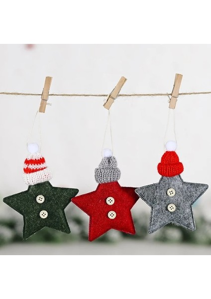 22-21-D Noel Süsleri Kırmızı Yıldız Noel Ağacı Kolye Noel Dıy Yeni Yıl 2023 Parti Hediyeleri Noel Tedarik Navidad 2022 Ev Dekor (Yurt Dışından)