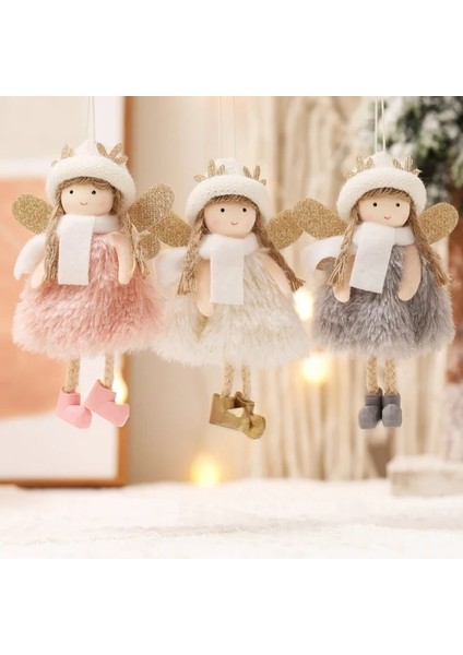 H-3 2021 Noel Peluş Melek Kolye Yılbaşı Ağacı Süsleri 2022 Yeni Yıl Noel Hediyesi Navidad Noel Süsleri (Yurt Dışından)