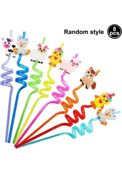 14 8 Adet 25 cm Yeniden Kullanılabilir Yarış Arabası Pipet Araba Yeniden Kullanılabilir Plastik Pipet Çocuk Yarış Arabası Doğum Günü Partisi Süslemeleri (Yurt Dışından)