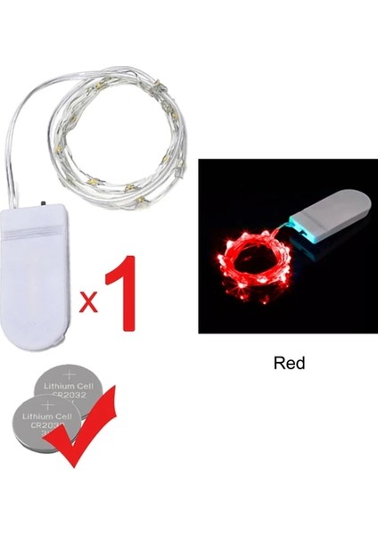 Kırmızı 1m LED Peri Işıklar CR2032 Dize Işıklar 1m 2m 3m 5m LED Ateşböceği Yıldızlı Ay Işıkları Dıy Düğün Parti Yatak Odası Veranda Noel Için (Yurt Dışından)