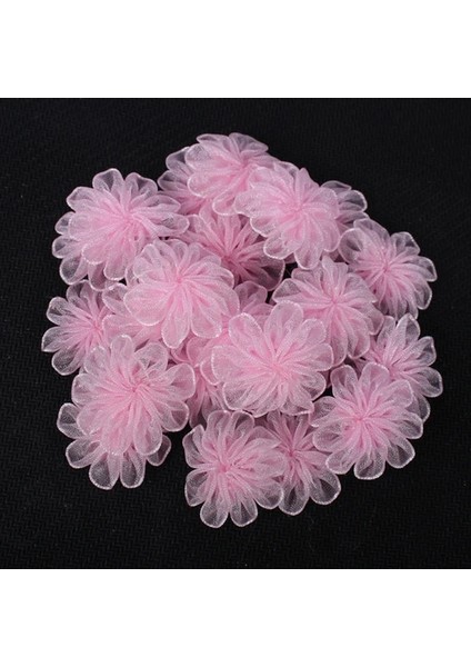 C4 24 Adet 22MM Renkli Organze Ilmek Kızlar Yapay Çiçek Rozet Yay Şapkalar Malzeme Dıy Konfeksiyon Dikiş Aksesuarları B0905 (Yurt Dışından)