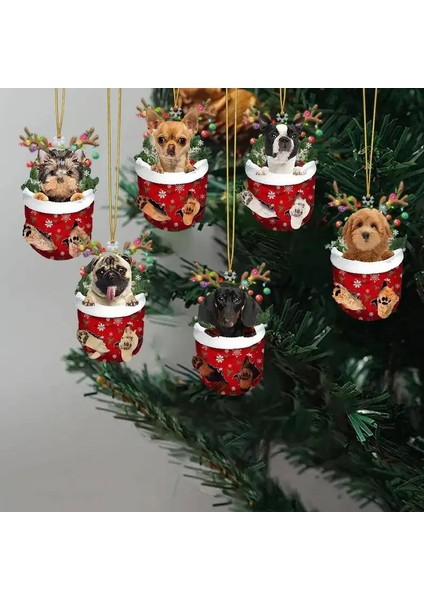 Stil 6 Köpek Çorap Noel Ağacı Süs Pet Köpek Süs Tatil Evcil Hayvan Severler Için Yılbaşı Hediyeleri, Sahipleri Köpek Süsler Dekorasyon (Yurt Dışından)